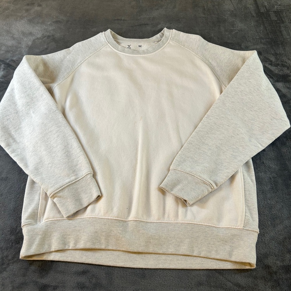 Xersion Quick-Dri Sweatshirt Pullover Athleisure Casual Beige Gray Mens Medium